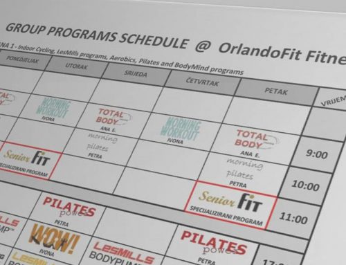 Raspored grupnih programa rujan 2018. Orlando Fitness Grupe